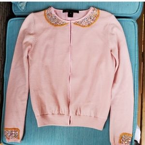 MARC JACOBS VINTAGE SOFT PINK CARDIGAN WITH SEQUINS.